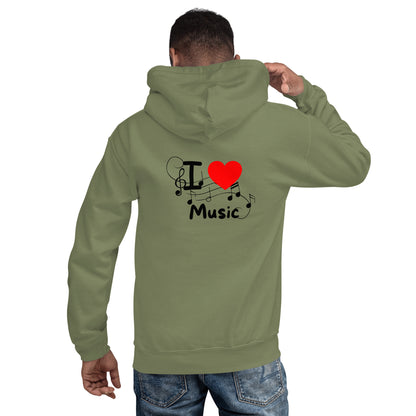 Unisex-Kapuzenpullover I Love Music