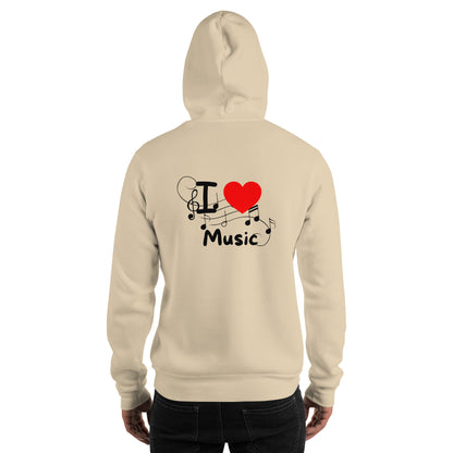 Unisex-Kapuzenpullover I Love Music