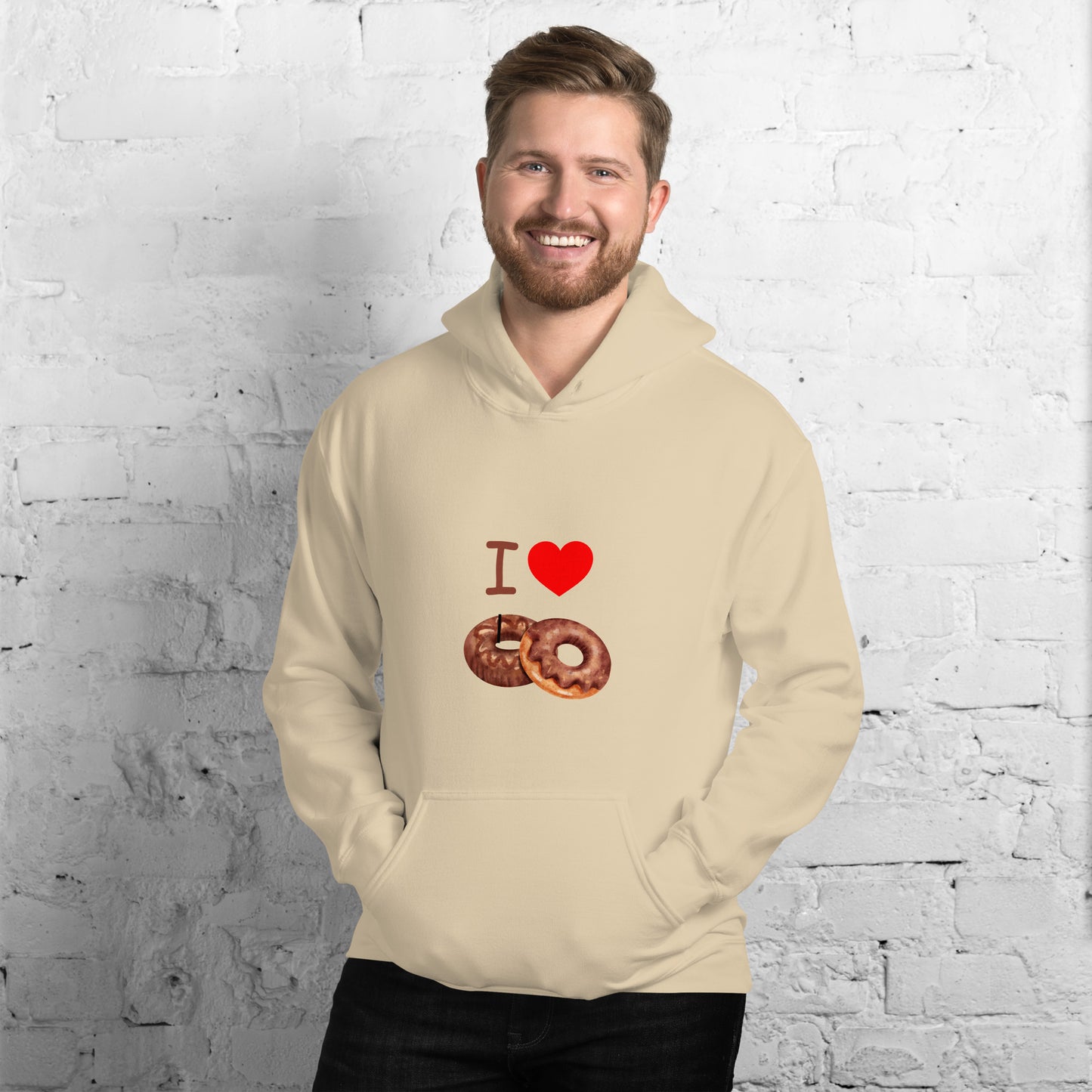 Unisex-Kapuzenpullover I Love Donuts