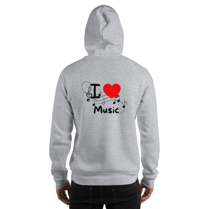 Unisex-Kapuzenpullover I Love Music