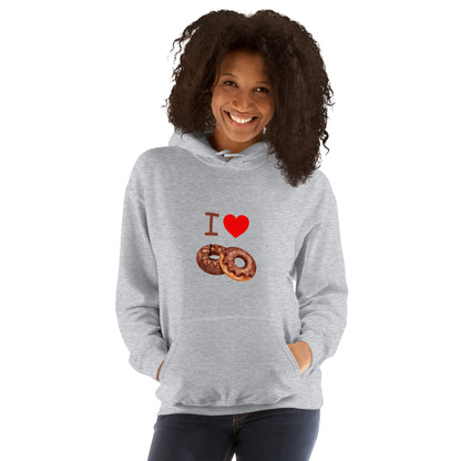 Unisex-Kapuzenpullover I Love Donuts