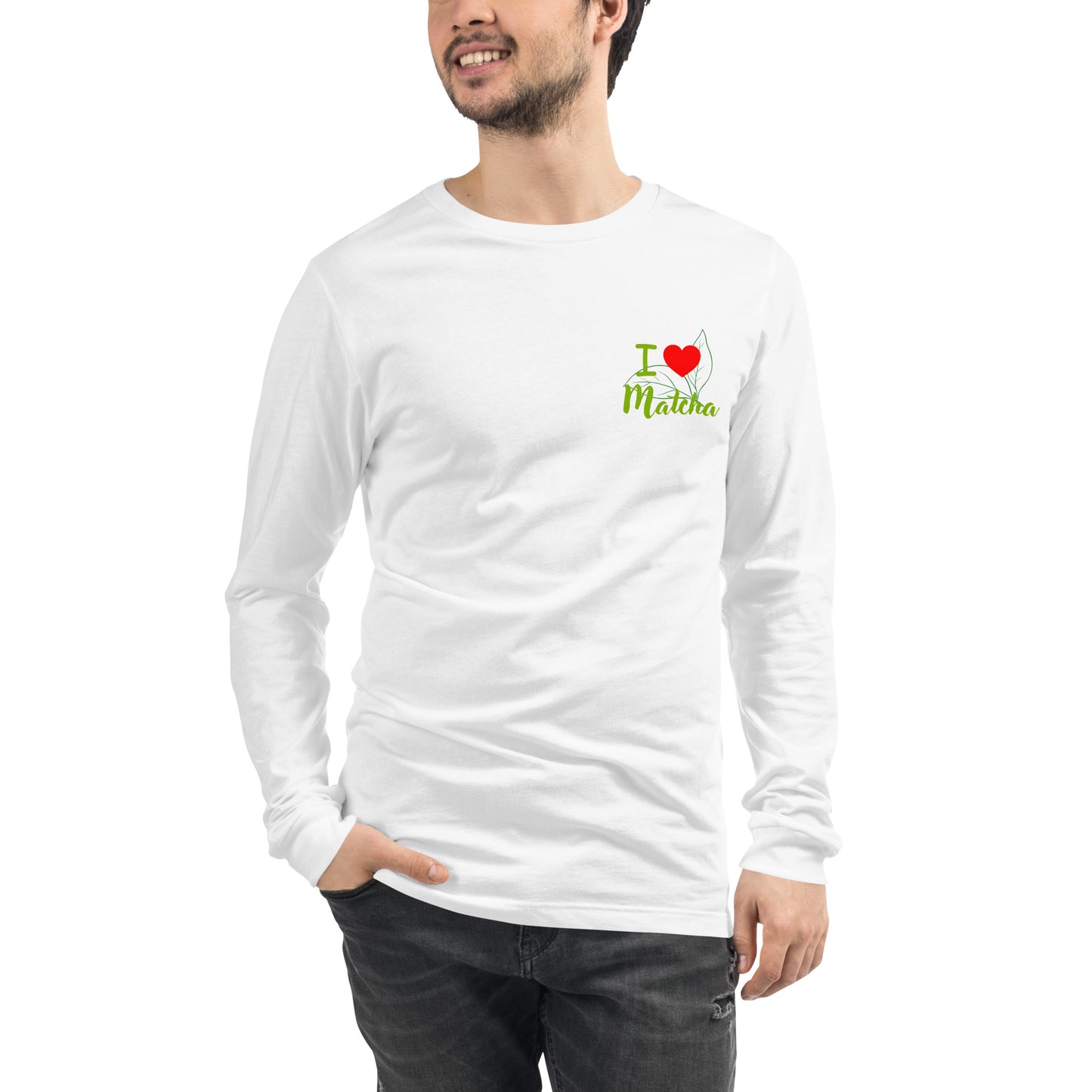 Langärmeliges Unisex-T-Shirt I Love Matcha