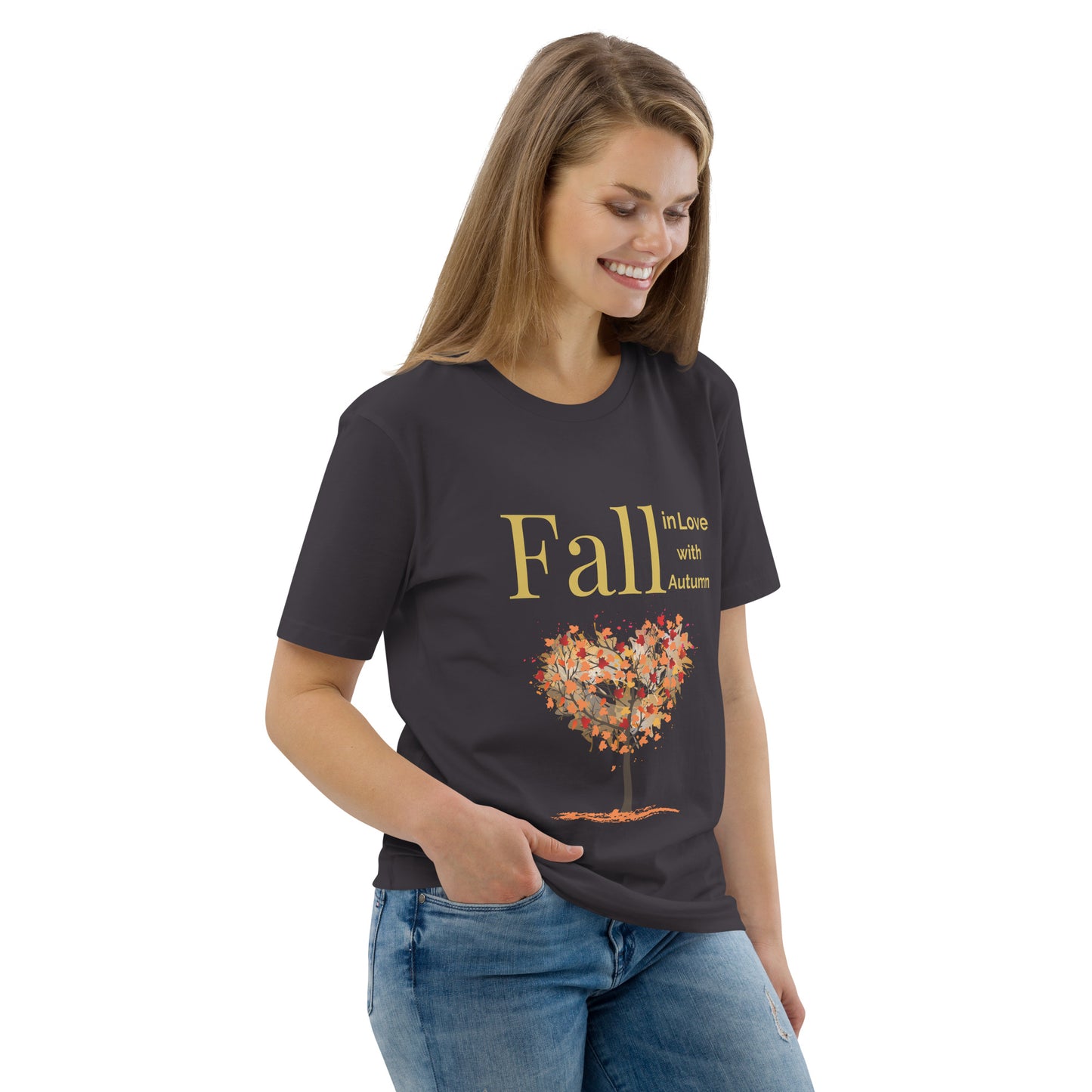 Unisex-Bio-Baumwoll-T-Shirt Fall in Love with Autumn