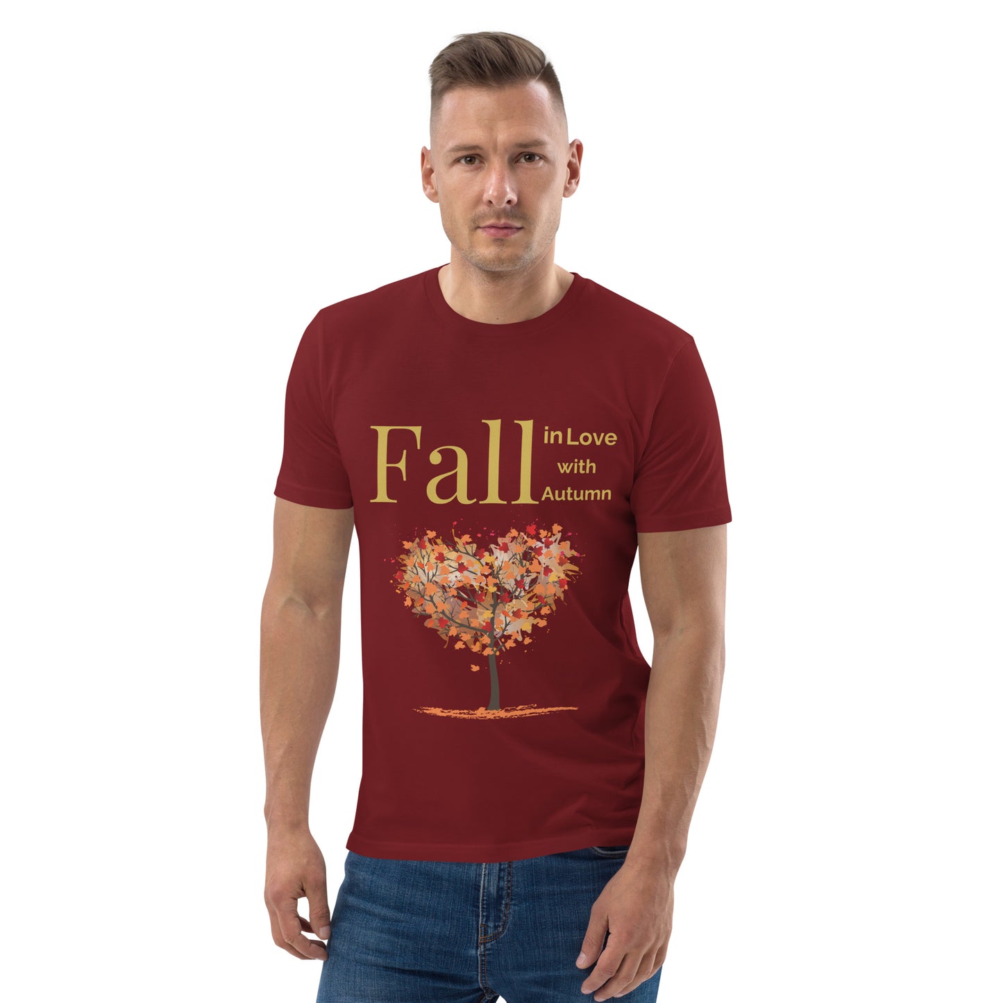 Unisex-Bio-Baumwoll-T-Shirt Fall in Love with Autumn