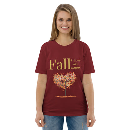 Unisex-Bio-Baumwoll-T-Shirt Fall in Love with Autumn