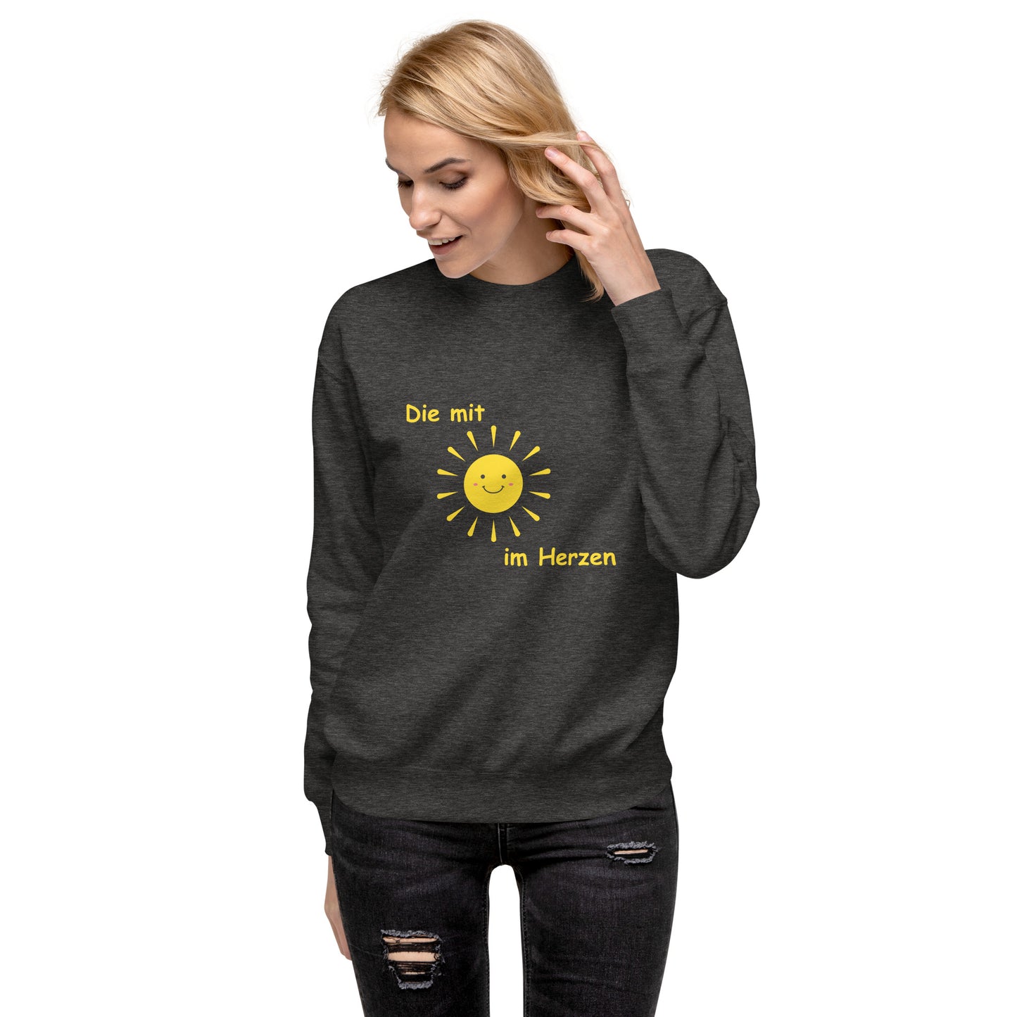 Unisex-Premium-Pullover Die mit Sonne im Herzen