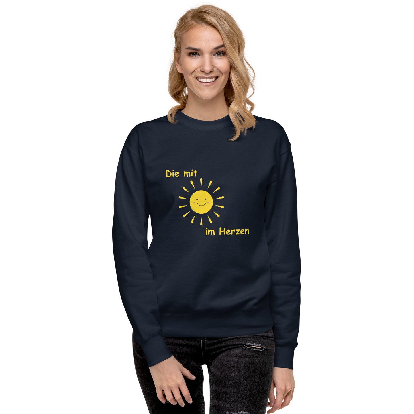 Unisex-Premium-Pullover Die mit Sonne im Herzen