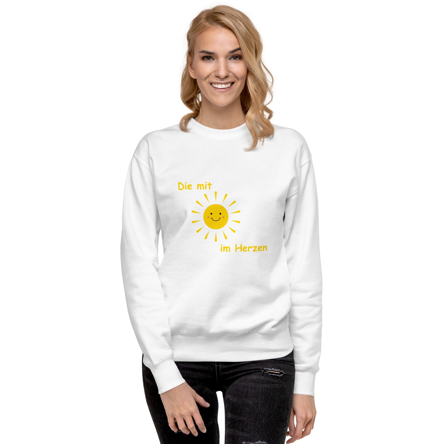 Unisex-Premium-Pullover Die mit Sonne im Herzen