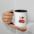 Tasse mit farbiger Innenseite I Love Donuts Linkshänder