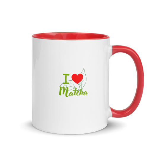 Tasse mit farbiger Innenseite I Love Matcha Rechtshänder